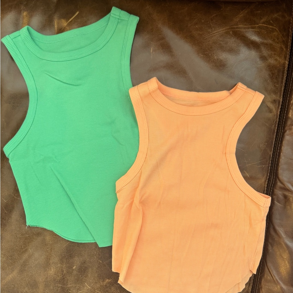 Tank Tops - Green and Orange
